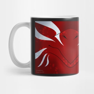 Red with White Stripes Dragon Mask Mug
